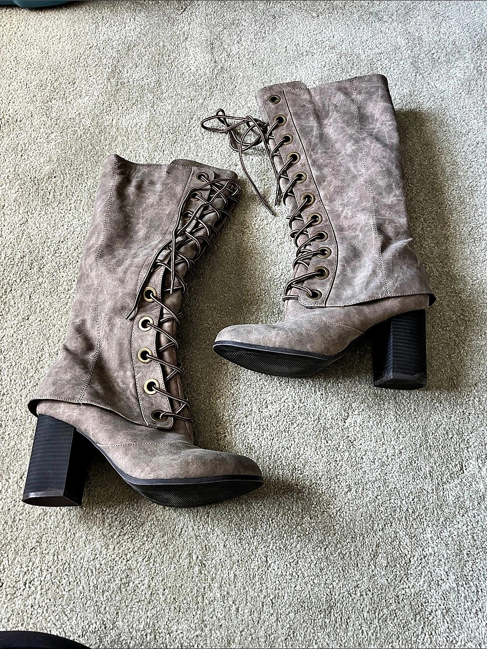2 Lips Too Lace-Up Heeled Boots Brown US 8.5